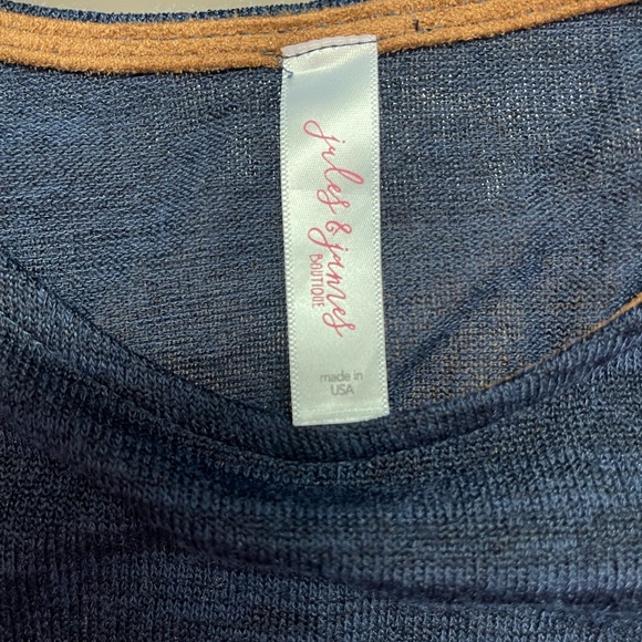 Navy Sweater Tunic Top - Sz L - Picture 6 of 8